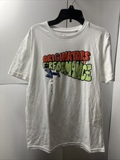 Under Armour Youth Boys White T Shirt Graphic Print Short Sleeve , Size YL