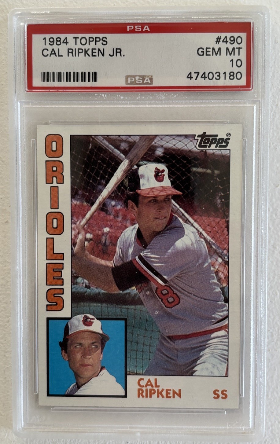1984 TOPPS #490 CAL RIPKEN JR. PSA 10- GEM MINT - BALTIMORE ORIOLES