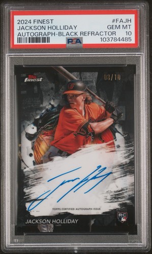 Jackson Holliday [Black Refractor] #FA-JH 2024 Topps Finest Autograph card