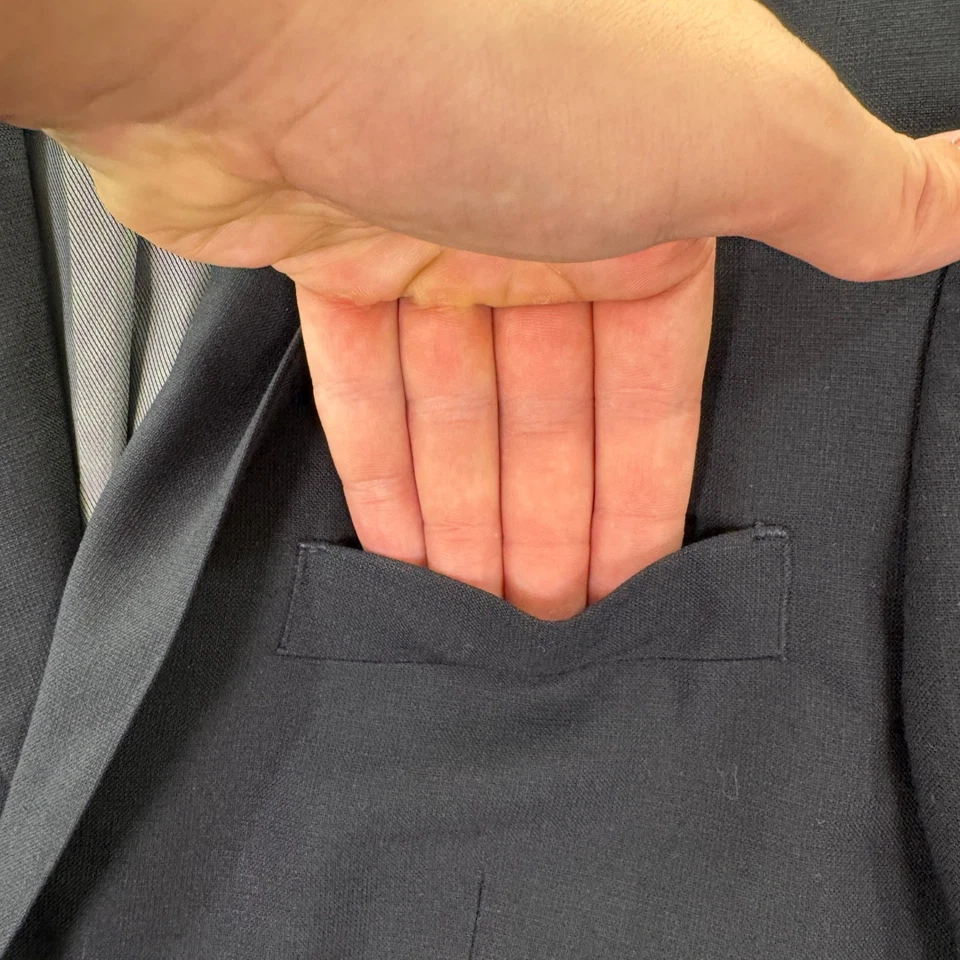 NEW Pronto Uomo Mens Blazer 36S Black Wool Blend Two Button Suit Jacket Casual - Image 4 of 4