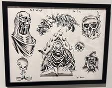 Daniel Albrigo Original Flash Painting 2016 11x14 Hardy Tattoo