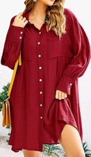 Btfbm Womens Oversized Shirt Dress Xl