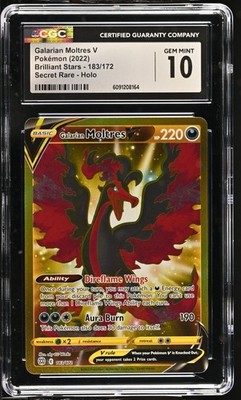 CGC 10 Galarian Moltres V 183/172 Secret Rare Brilliant Stars Gem