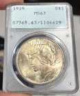 1925 Peace Dollar PCGS MS63 Old Green Rattler Holder 110X CERT