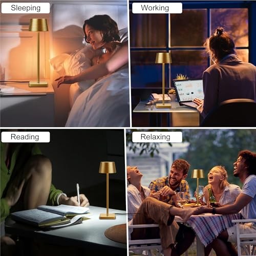 LED Corded Table Lamp Modern 2 Color Brightness Dimmable Plug in Desk Lamp - Bild 4 von 7