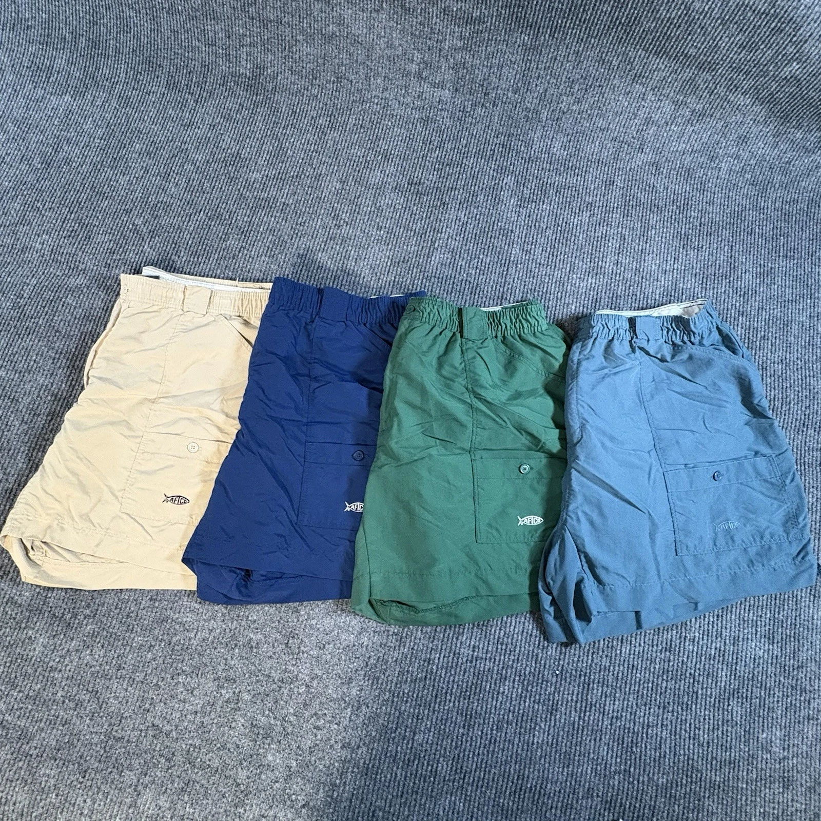Lot Of 4 Bluewater AFTCO Original Nylon Cargo Fishing Shorts Men’s 44 46 M01