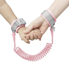 PandaEar Anti Lost Wrist Link Toddler Safety Harness Walking Leash Kids Pink