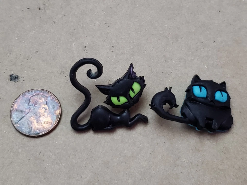 2 botones deslumbrantes de moda para gatos adornos ojos de gato botones costura artesanías Foto 2 de 2