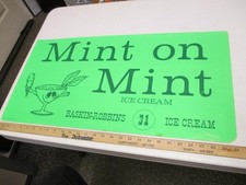 Baskin Robbins ice cream 1970 store poster sign MINT ON MINT champagne glass X