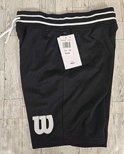 Wilson Shorts Boys M  L Black Athletic Mesh Elastic Waist NEW