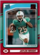 2024 Panini Clearly Donruss Rated Rookie Jaylen Wright #84 Red /99 (RC)