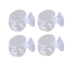 4 PCS Mini Aquatic Planting Pot Acrylic Water Cups Suction 1.97x1.17 Inch