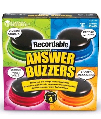 Beschreibbare Antwort Quiz Buzzers 4er Set Lernressourcen Spiel Show Musik Stimme