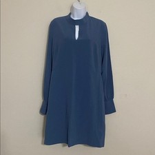 Banana Republic outlet mini dress women 12 Blue Long Sleeves event casual retro