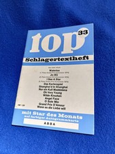 top Schlagertextheft Nr. 33, mit farbiger Autogrammkarte ABBA, 1974.