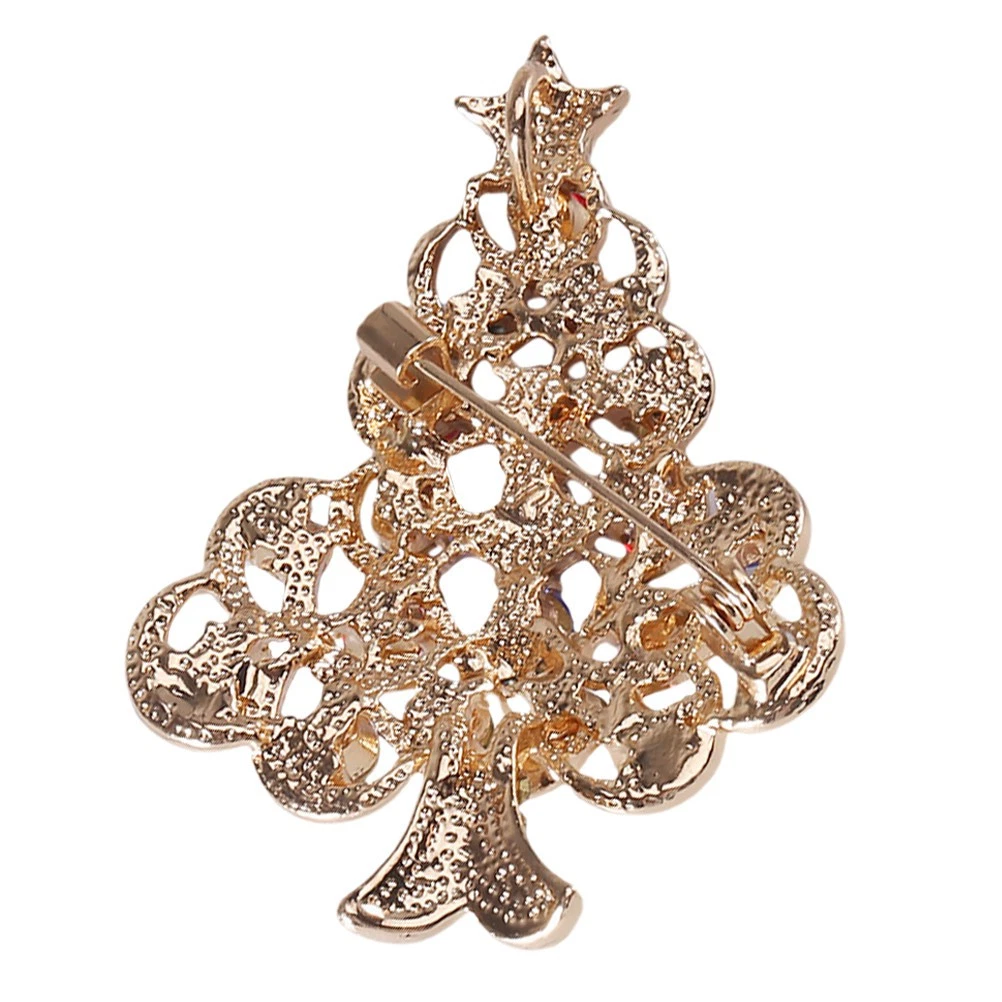 Clearine Spilla Albero Di Natale Con Strass – Cristalli Multicolore, Metallica, Per Donna - 2