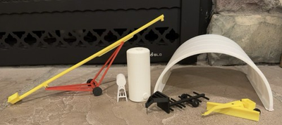 #ad 1 64th Farm Toy set Auger grader Hoop Building Fuel Tanks Hay Trailer $40.00