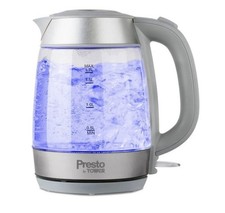 Tower Glass Jug Kettle, Presto 2200W 1.7L PT10040GRY, Grey