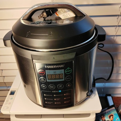 #ad #ad Farberware 6 Quart Programmable Digital Pressure Cooker Silver Black $70.00