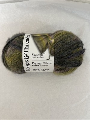 Loops and Threads Skyscape.   Chartreuse and Purple Multi