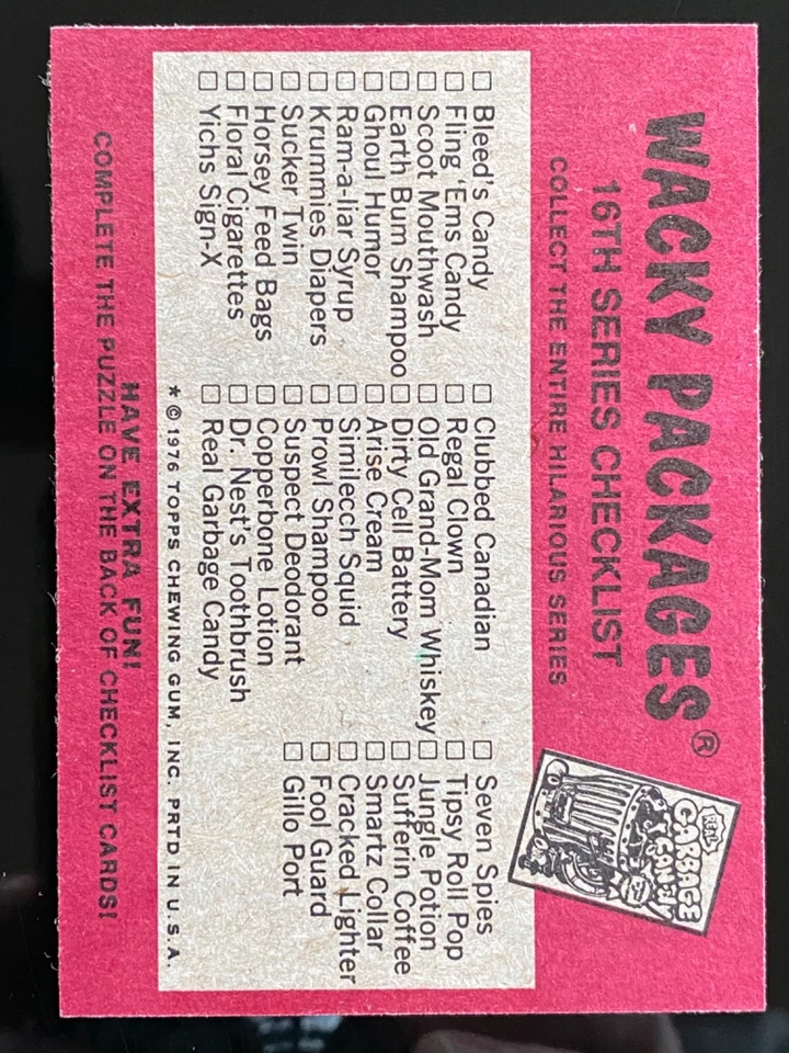 1976 / 1977 Wacky Packages Series 16 - Real garbage Puzzle M/R - Image 2 of 4