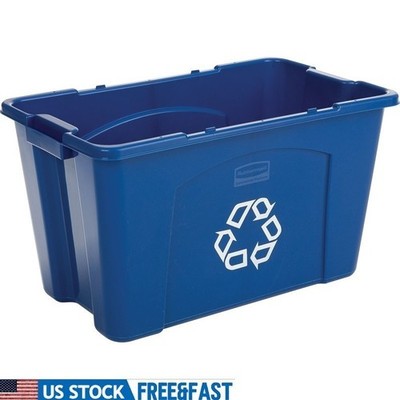 Stackable 14 Gal Recycling Bin Durable Plastic Waste Container Indoor Use