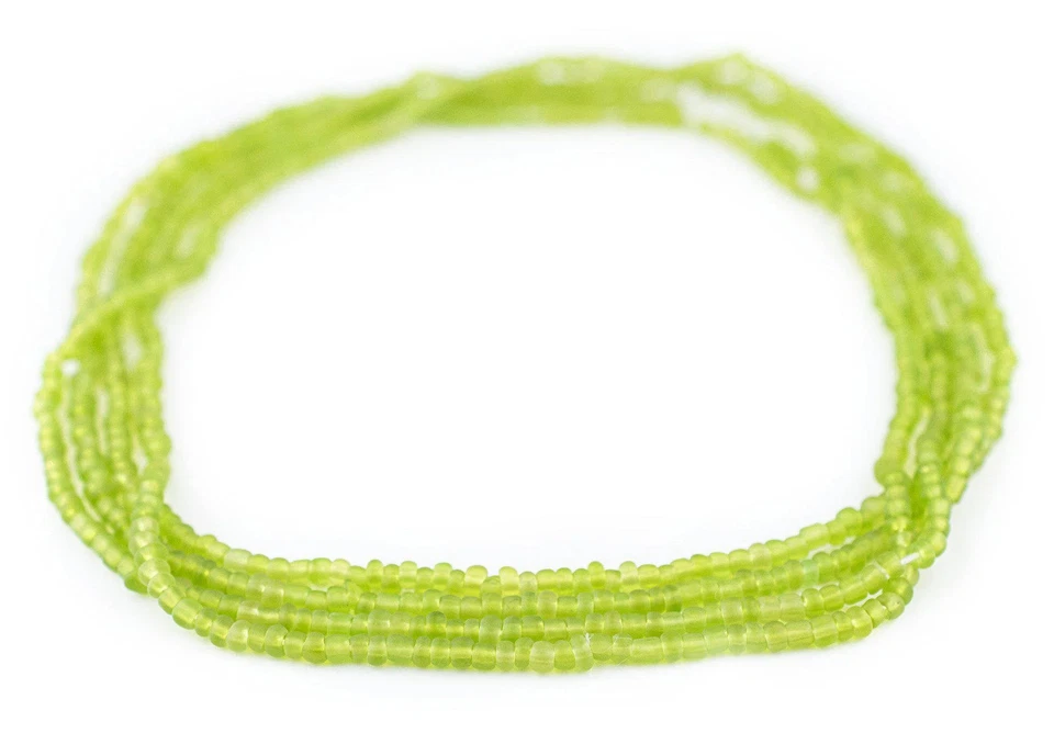 Lime Green Matte Glass Seed Beads 3mm 24 Inch Strand - Image 3 of 4