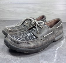 Twisted X Leather Embossed Moccasin Loafer Women  s 7.5 M WDM0130