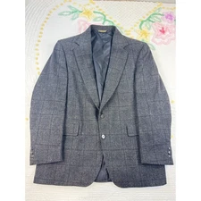 Strathmore Anderson-Little Richman  34 L Brothers Gray Plaid Wool Blazer Jacket