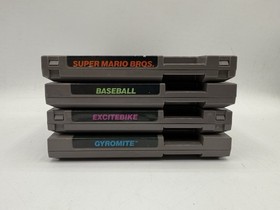 Super Mario Bros, Excitebike, Baseball & Gyromite *NES Cartridge Lot* Authentic