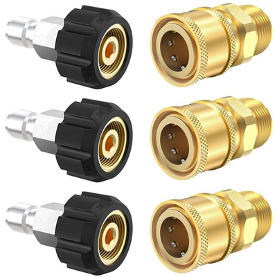 #ad Brass Pressure Washer Adapter Set M22 to 3 8 Inch $33.59