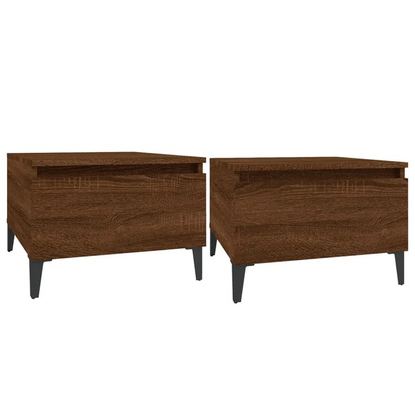 Beistelltische 2 Stk. Braun Eiche 50X46X35 Cm Holzwerkstoff-image