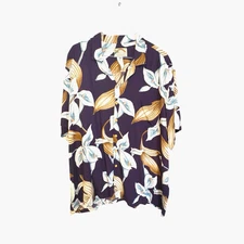 Paradise Found Hawaiian Shirt Men’s 3XL Magnum PI Purple Blue Cala Lily Tropical