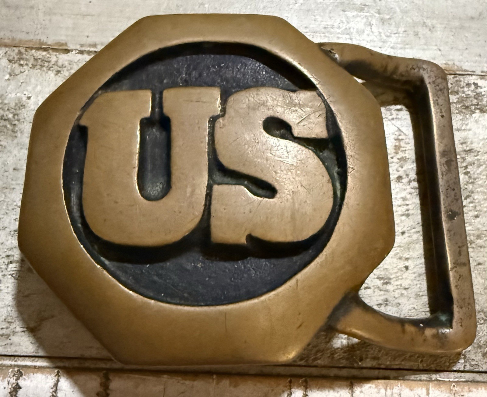 Vintage Tech Ether Guild Solid Brass US Octagon B… - image 1