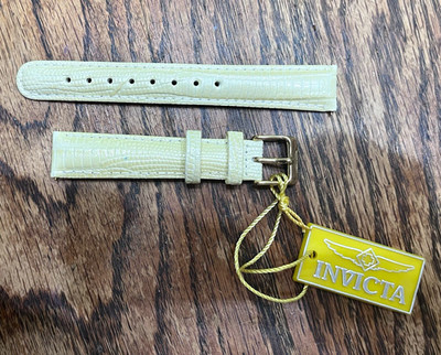 Invicta Genuine Leather White Two-Piece Strap Wristwatch Band