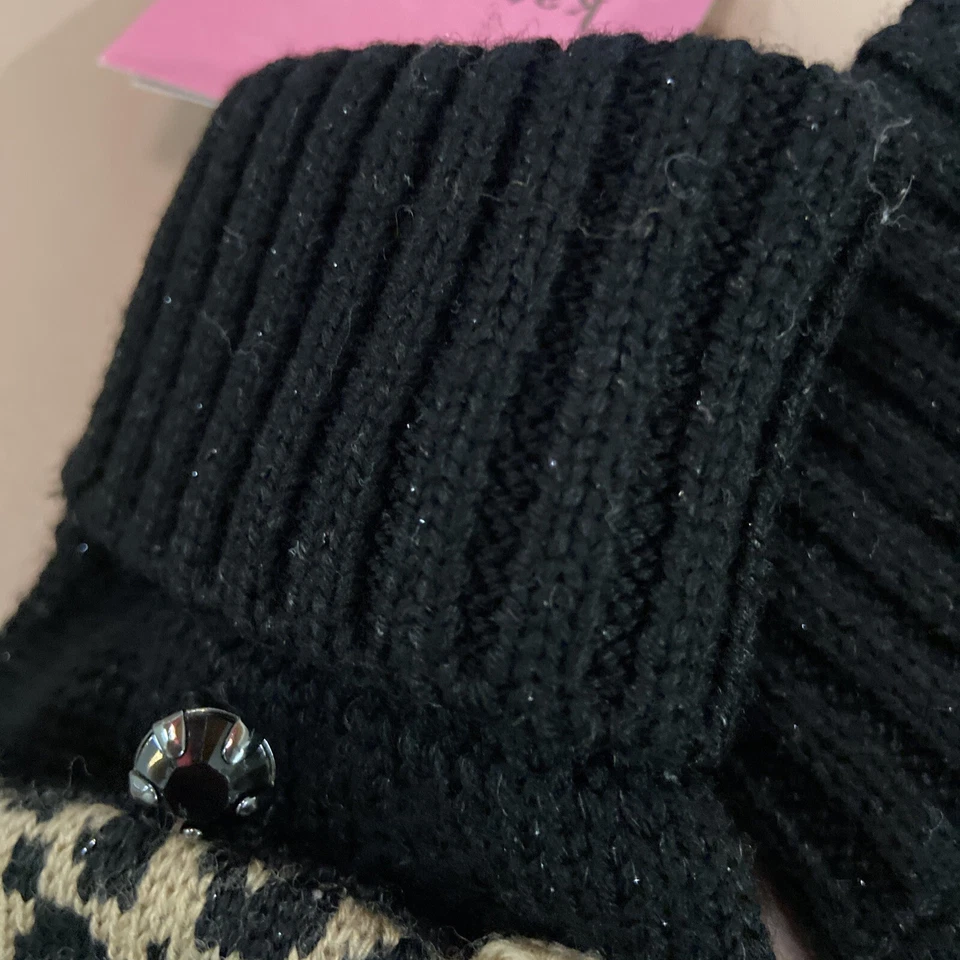 NUEVO CON ETIQUETAS Kate Spade New York Leopardo Cara Pop Top Guantes Foto 4 de 4