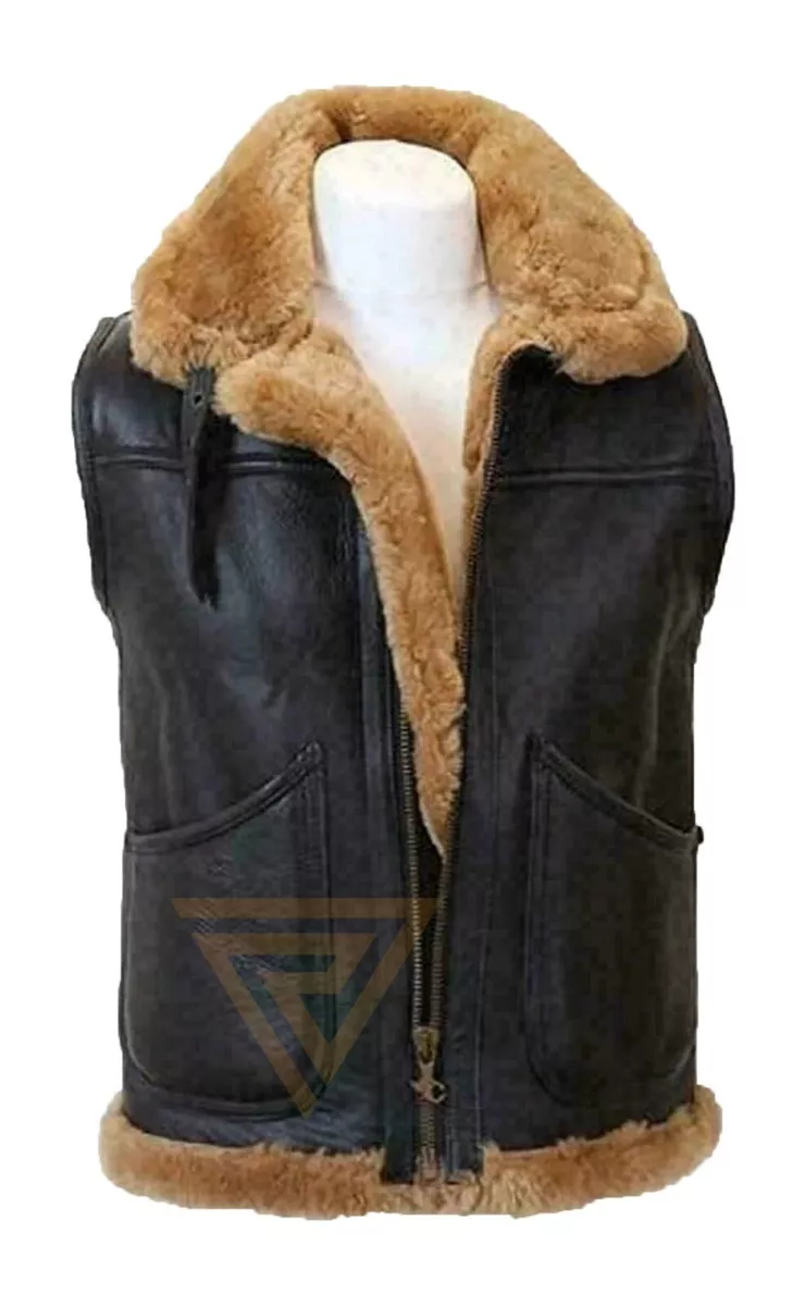 Leather vest with best sale fur