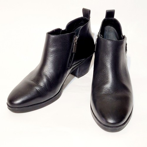 Vionic Cecily Ankle Boots Black Leather Zip Block Heel Waterproof Wms 9US 40EU - Picture 11 of 21