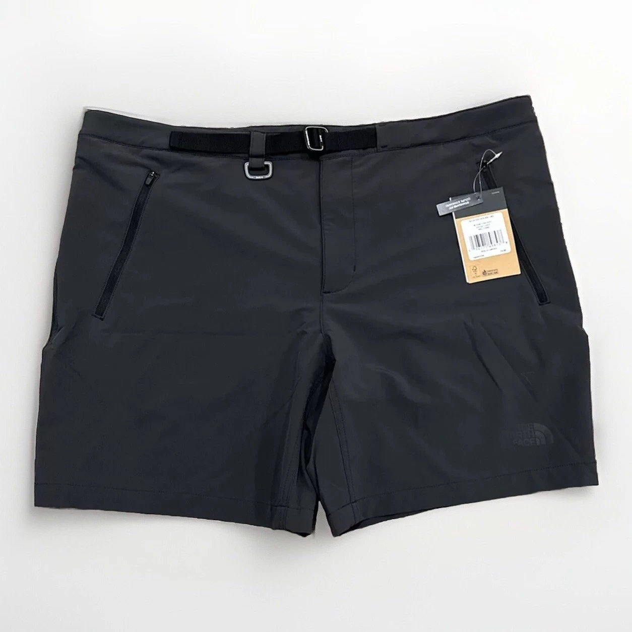 The North Face Outdoor Shorts Belted Hiking Walking Zip Pocket Black Men's XXL