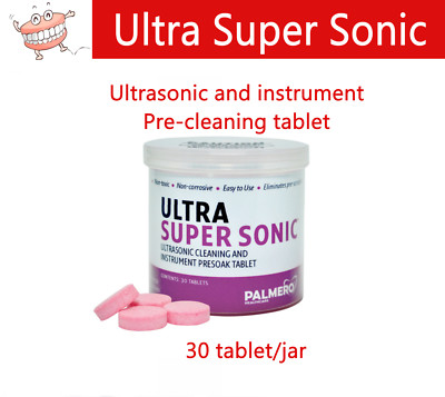 Dental Ultra Super Sonic Cleaner Enzymatic Tablet Bottle 30/Bt, Evacuation Clean
