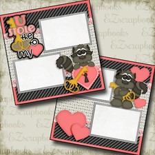 U STOLE MY HEART - VALENTINES - 2 Premade Scrapbook Pages - EZ Layout 2741