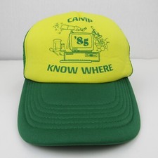 Stranger Things Camp Know Where '85 Snapback Trucker Hat Cap Green Yellow OSFM