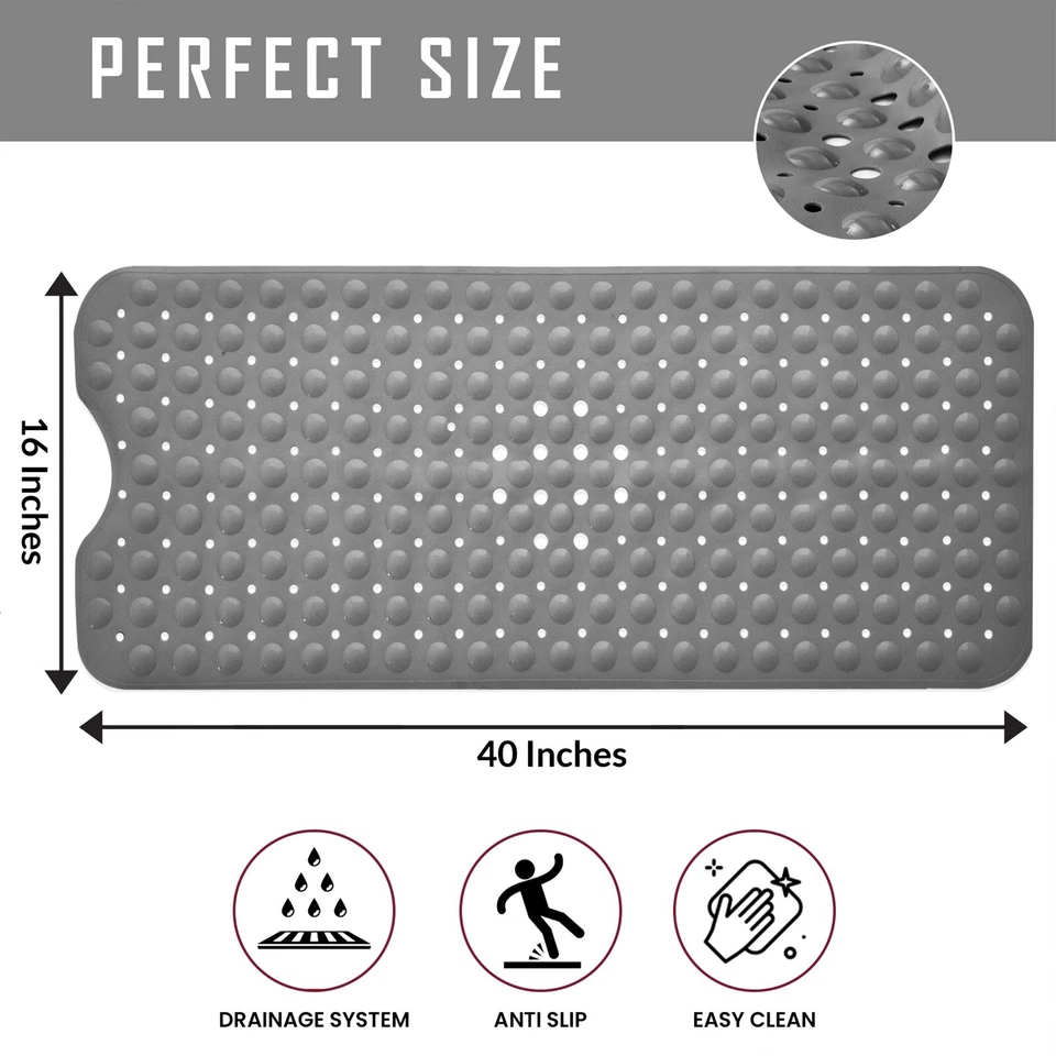 Alfombrillas de bañera antideslizantes ventosas lavables baño interior alfombrilla de ducha antimoho Foto 4 de 4