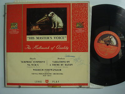 FURTWANGLER HAYDN Symphony 94 BRAHMS Variations HMV ALP 1011L IMP U.K. LP 1ST