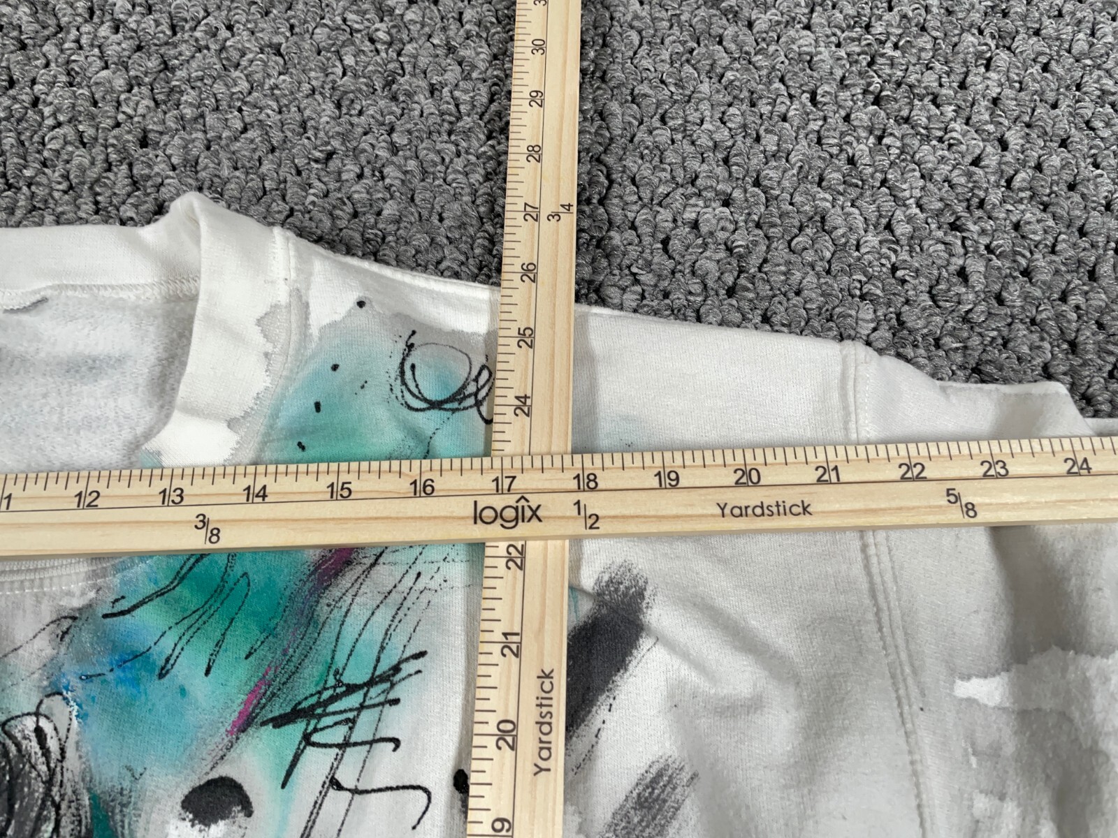 VTG Hand Painted Abstract Pattern Sweatshirt Adul… - image 7