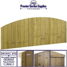 Dome Top Tongue & Groove Semi-Braced Fence Panel W.6ft (183cm) x H.2ft (60cm)