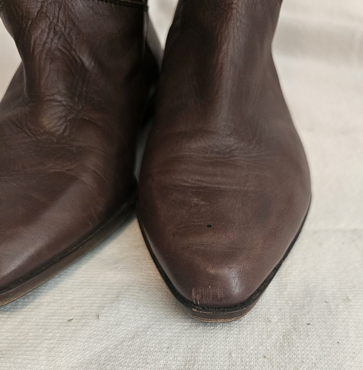 Vero Cuoio Boots Made In Italy, Ladies Sz 8 Brown Flat Leather