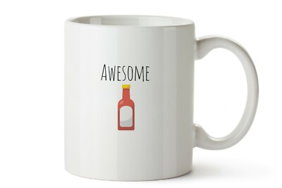 Awesome Sauce Mug Funny Word Play 11 Ounces Gift Coffee Or Tea Drinker