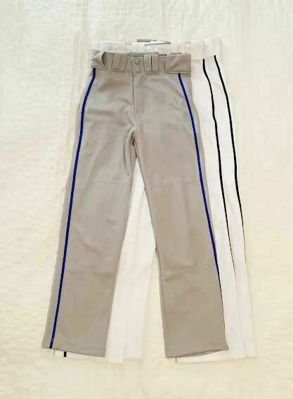 Easton Rival 2 White Gray Baseball Pants Navy Black Royal Piping