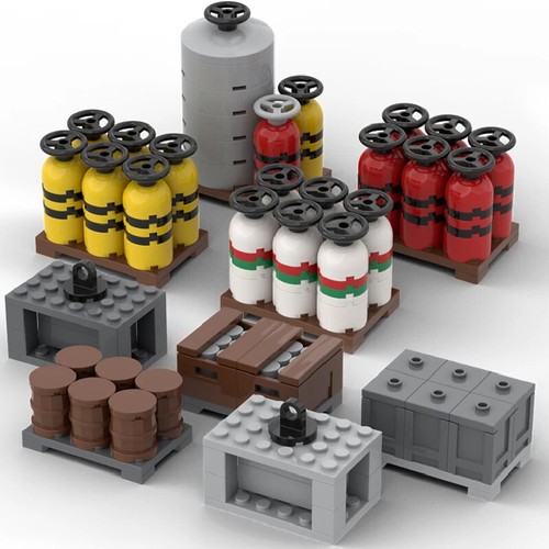 MOC Fuel Gas Tank Wine Barrels Forklift For LEGO Building Blocks Set - Picture 5 of 17